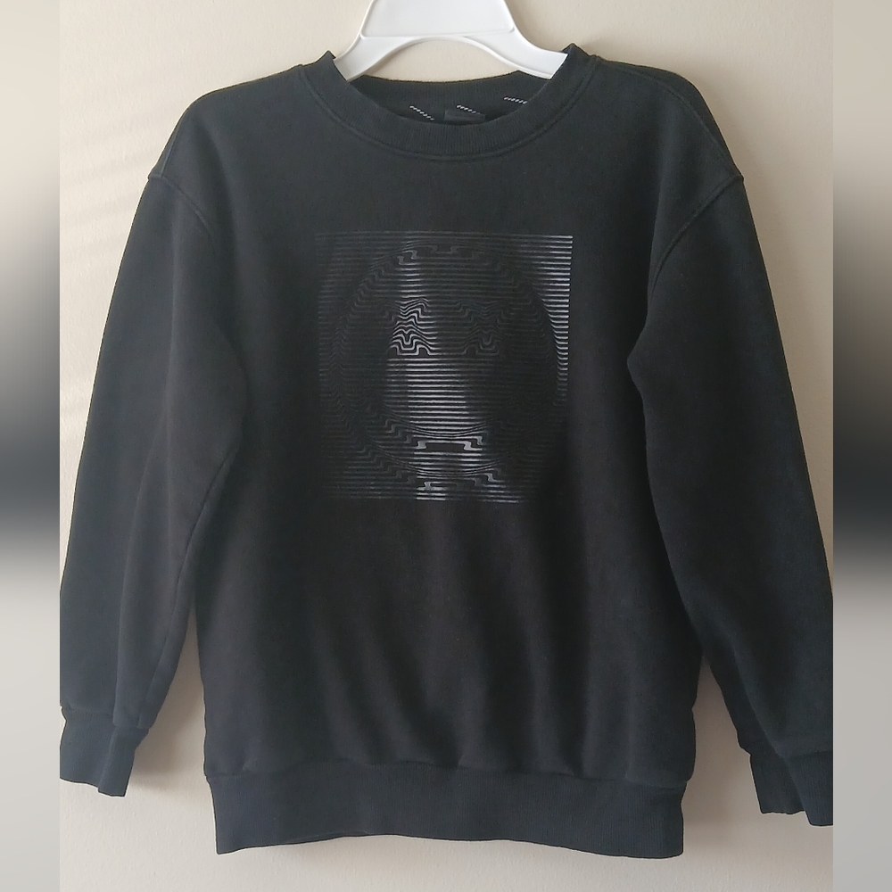 art class Black Men's Crewneck Sweatshirt with Subtle Gloss Graphic
